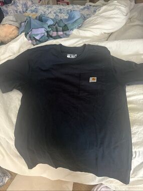 Carhartt Navy blue Short Sleeve Pocket Tee with Logo Patch